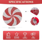 15" Silver Red Rhinestone Round Christmas Placemats Set of 4 - Image 5