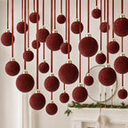 ZenNex 48Pcs Velvet Christmas Balls, Flocked Shatterproof Tree Ornaments - Image 7