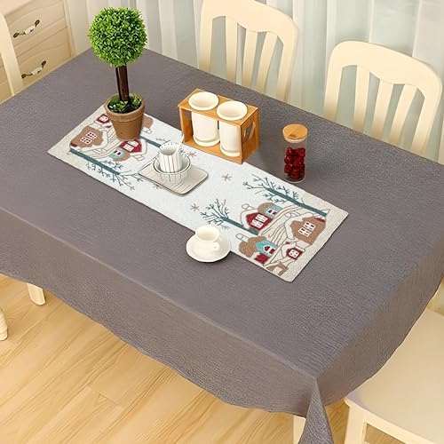 Lightnpro Poinsettia Beaded Table Runner – Elegant Farmhouse Decor for Christmas & Thanksgiving Festive Dining Accent (13x36 Inch) - Image 3