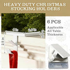 MorningRo 6 Pack 2 in 1 Stocking Holders for Mantle, White - Image 2