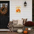 Decorative Tin Sign Vintage Metal Tin Sign Rustic Distressed Finish Harvest Pumpkins Farm Fresh Wheat Wall Decor for Farmhouse Kitchen Pantry Market 12×16 Inches with Metal Frame - Image 3