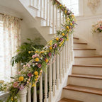 70-Inch Spring Summer Flower Garland for Mantle, Floral Garland with Colorful Wildflowers, Forsythia & Lavender Flowers for Decor, All Year Round Artificial Flower Garlands for Home Decor - Image 5