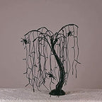 24Inch Halloween Lighted Willow Tree Bonsai Light 80 Orange and Purple LED Lights Table Top Lamp Artificial Tree Desk Decor with 4 Spiders Adapter Plug in/Battery Powered for Christmas Decoration - Image 5
