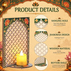 DoubleFill 30pcs Diwali Wooden Candle Holders for Wall Decor, Mandala Lotus - Image 3