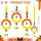 Suncalla 5 Pcs 5 ft Diwali Marigold Garland for Pooja Decor, Yellow - Image 2