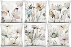 Watercolor Floral Throw Pillow Covers 20x20 Set of 6, Nature Home Decor by Unknown