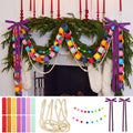 300 Sheets Christmas Paper Chains Strips and Purple Velvet Bow by Wavyknot