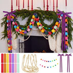 300 Sheets Christmas Paper Chains Strips and Purple Velvet Bow by Wavyknot