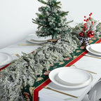 2 Pcs Christmas Snow Norfolk Pine Garlands, 6 Ft White Frost Artificial Greenery Garland, Faux Snowy Pine Cedar Garland Ornaments for Mantle Fireplace Table Indoor Outdoor Xmas Decoration - Image 5