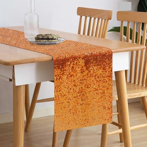 10 Packs 12 x 72 inches Orange Sequin Table Runner - Image 2