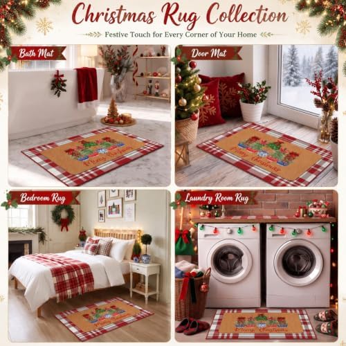 Lyrow 2 Pcs Welcome Doormat and Plaid Door Mat Anti-Slip Welcome Floor Mat - Image 5