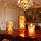 3PCS Candlestick Candle Barrels Moroccan Style Retro Lanterns Projection Lights Hollowed-Out Decorations Home Ramadan Hanging Outdoor Indoor Courtyard Porch Festival Weddings - Image 5