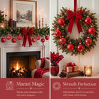 Seenelling 12 Pcs Christmas Glass Ball Ornaments 3.15 Inch, Red - Image 5