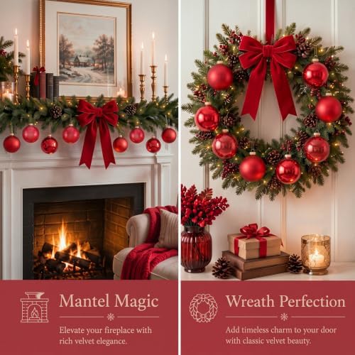 Seenelling 12 Pcs Christmas Glass Ball Ornaments 3.15 Inch, Red - Image 5