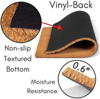 Funny Coir Doormat Home Where The Ho & Me Come Together Entryway Outdoor Floor Mat with Heavy-Duty PVC Backing Non Slip Cursive Natural Coconut Coir Brown Mat with Black Font 23.6 x 15.7 inch - Image 6