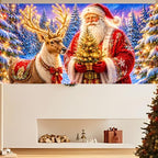 7x16FT Christmas Santa Deer Garage Door Cover Decorations Christmas Garage Door Banner for Outdoor Indoor Christmas Decorations Party Photography Backdrop - Image 7