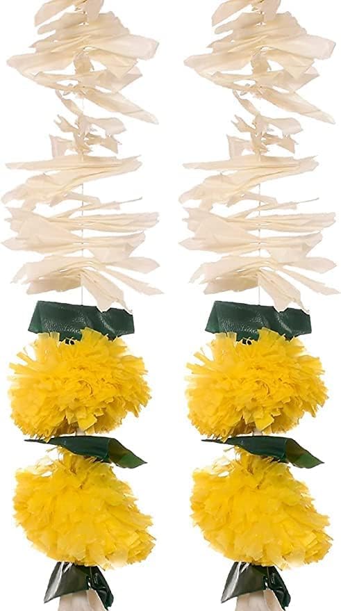 Divyakosh Artificial White & Yellow Jasmine & Marigold Flower Strings (Pack of 12, 18 Inch Each). Wedding & Event Decor. Perfect for Diwali, Ganpati & Pooja/Temple/Mandir Decoration - Image 5