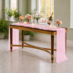 16 Pack Light Pink Cheesecloth Table Runners, 20x120 Inch - Image 2