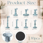 Mumufy 10 Pcs Matte Candlestick Holders, Metal Wedding Taper Candle Holders Vintage Candles Stand Set, Candle Stick Decor for Mantel Table Centerpiece Wedding Dining Table Decor Mantelpiece (Blue) - Image 2