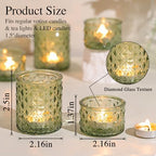36 Pack Votive Candle Holders, Green Glass Tea Light Candle Holders - Image 3