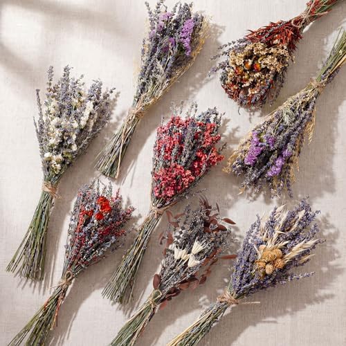 Layhit 8 Pack Large Size Boho Dried Flowers 15-17 Inch, Lavender by ShungLan