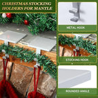 Zhengmy 6 Pcs 2 in 1 Fireplace Stocking and Garland Hangers Heavy Duty Metal Christmas Stocking Holder for Mantle, Two Hooks Hangers for Garland Balls Fireplace Xmas Holiday Party Decoration (Silver) - Image 6