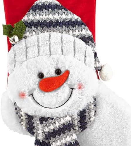 Let's Make Memories Personalized Christmas Stocking - Christmas Decor - Plush Stockings for Family and Kids with Embroidered Names - Snowman - Image 2