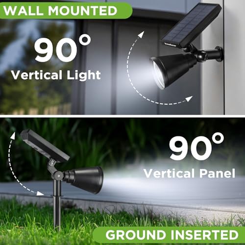 InnoGear 4 Solar Lights Outdoor Spot Garden Yard Landscape Flag, Cool White - Image 6
