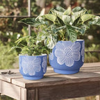 Ceramic Plant Pots, 8+6 Inch, 2 Pcs Indoor Planters with Drainage Holes - Image 3