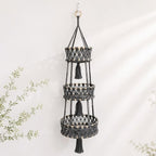 Macrame Hanging Fruit Basket, 3-Tier Boho Kitchen Storage(Gray) by Unknown
