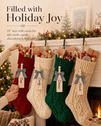 houscly 18 Inch Christmas Stockings, 10 Pack Red White Green Khaki Navy - Image 6