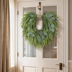 22" Artificial Eucalyptus & Saw Grass Wreath for Front Door Decor - Image 4