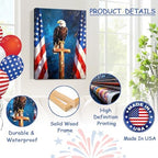 HomeifHue July 4th Patriotic Canvas Wall Art 4th of July USA Decorations American Flag Painting Picture Eagle Pictures for Wall Decor Independence Day Home Decor（F1 24x36in） - Image 4