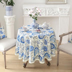 ISAENNE Designer French Round Elegant Tablecloth,Diameter 55" - Image 2