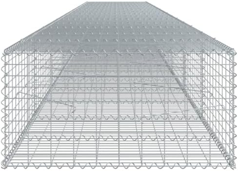 vidaXL Gabion Basket with Cover 315"x39.4"x19.7" Galvanized Iron - Image 6