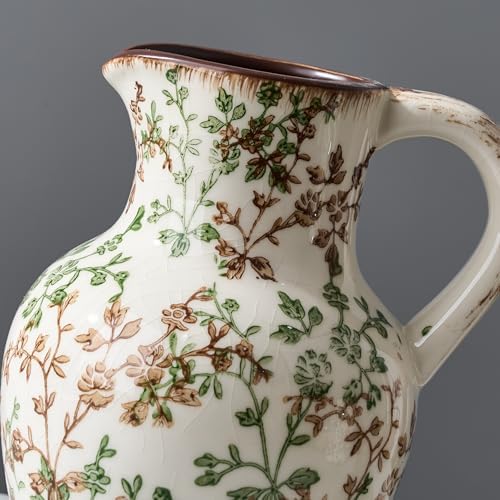 Ceramic Rustic Farmhouse Vase with Handle,‌Retro Flower Vase for Home Decor - Image 7