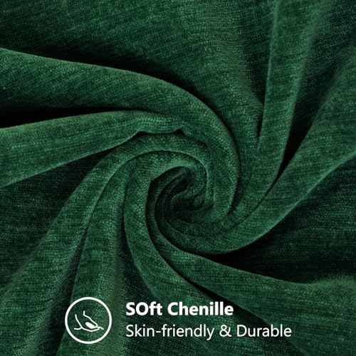 decorUhome Soft Chenille Christmas Green Throw Pillow Covers 26X26 Set of 2 - Image 2
