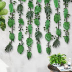 57Pcs Jungle Theme Party Decorations Fake Rattan Strands with Palm Leaves - Image 6