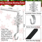 Gisafai 12 Pcs Snowflake Stocking Holders, Metal Mantle Hooks,Sliver - Image 2