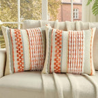 FUTEI 2 Pack Tufted Throw Pillow Covers Covers 50x50 cm,Orange by FUTEI