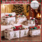 6 Pcs Christmas Storage Bins with Handles Collapsible Winter Box - Image 6