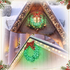 Baquler 24 Inch Pre-lit Christmas Wreath Outdoor Metal with Red Green LED - Image 6