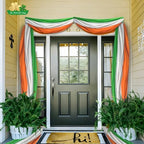 3Pack St Patrick's Day Bunting Flags 2x20 Ft Irish Green White Orange Stripe Banner Ireland Patriotic Half Fan Flag Decor Outside Garden Porch - Image 4