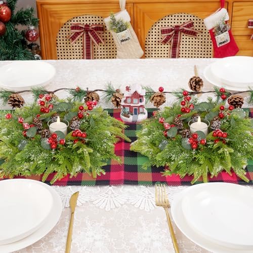 Waipfaru 18 Pcs Small Christmas Wreath, Mini Wreaths for Cabinets - Image 4