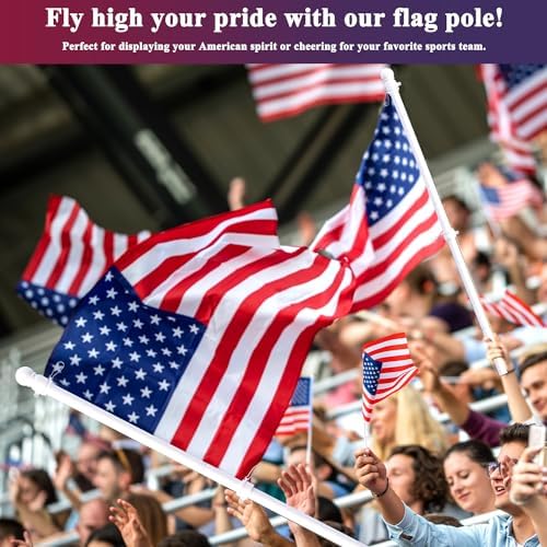PHITRIC Flag Pole Kit, Tangle Free Spinning Stainless Steel Rustproof Flagpole for 3x5 Sports Fan Outdoor Flags for Outside House (White, 6FT, with Bracket) - Image 6