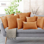 Nestl Throw Euro Pillow Covers, Cozy Velvet Decorative Pillow Covers 26x26 Inches, Soft Solid Couch Pillow Case for Sofa, Bed and Car, Set of 4 - Rust Orange Brown - Image 6