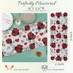 Beaded Table Runner 13 x 36 Inch - Handmade Glass Bead Decorative Runner for Dining Table, Coffee Table, Farmhouse, Wedding, Holiday & Everyday Centerpiece Decor, Garnet Black - Image 4