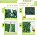 AOKIIE 10"x10" 12Pcs Artificial Grass Wall UV-Anti Boxwood for Outdoor - Image 5
