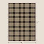 Easy Jute Area Rug 5x7, Black & Tan Plaid Rug, Washable Indoor Outdoor Farmhouse Rug for Living Room, Entryway, Bedroom, Patio & Covered Porch, Low Pile Non Slip - Image 2