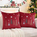 Christmas Throw Pillow Covers 24x24 inch Set of 2 Red Xmas Tree by Tosleo